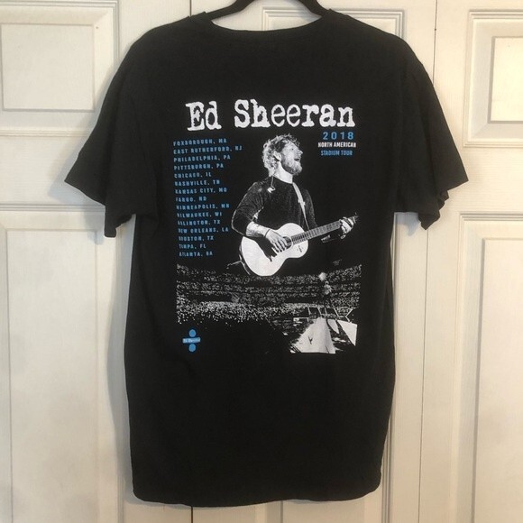 ED SHEERAN 2018 North American Stadium Tour Shirt Unisex Medium Band Music Black - Picture 5 of 5